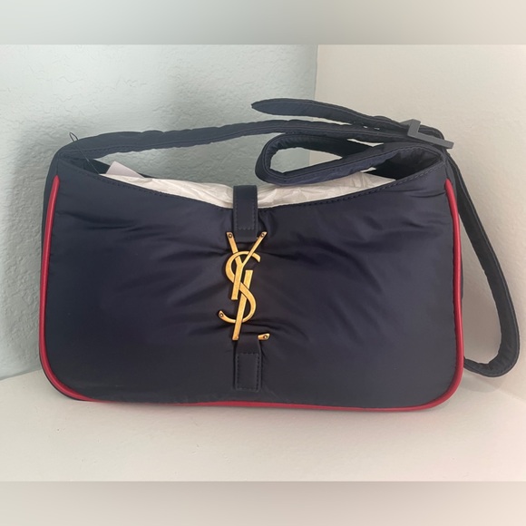 Saint Laurent Handbags - Saint Laurent NEW YSL with tags Navy Blue and Red Econyl Nylon Le 5 A 7 Hobo
